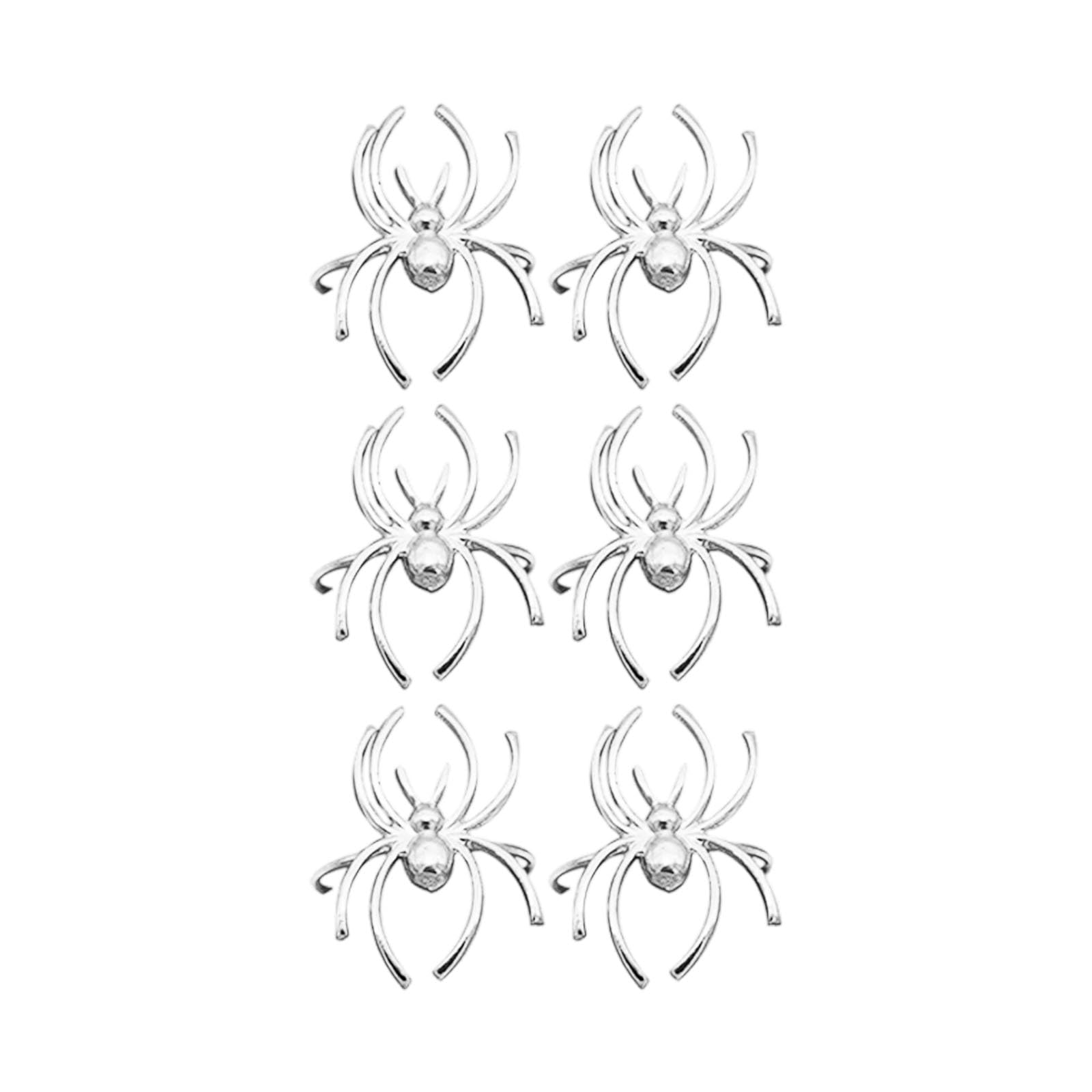 Tsophreniq Of 6 Festives Spiders Napkin Holders for Halloween Dinners Rustproof Alloy Construction Easy to Clean Halloween Party Accessories