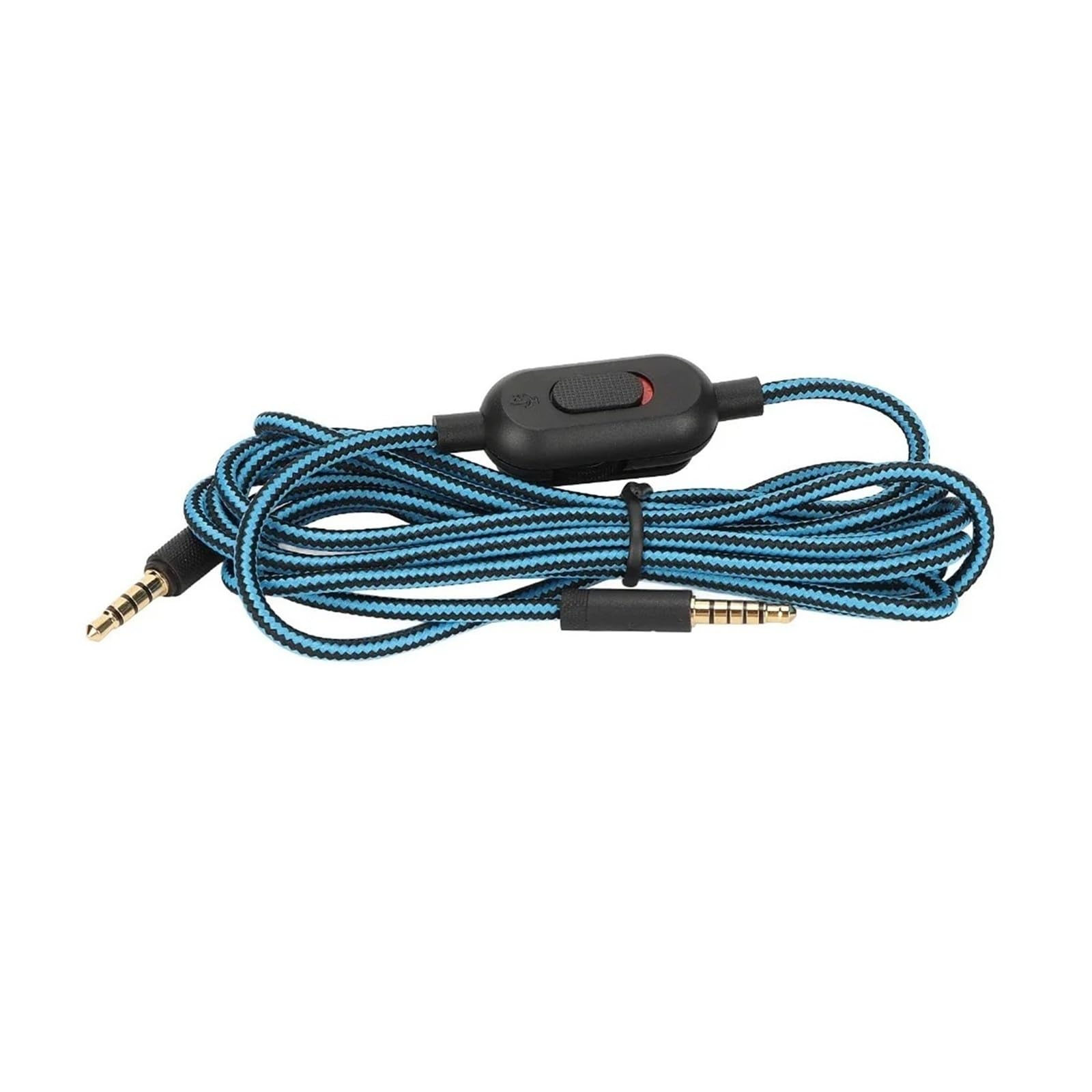 Cable de repuesto trenzado de 3,5 mm a 3,5 mm con micrófono de control de volumen para Logitech G Pro X G Pro G433 G233 (azul)
