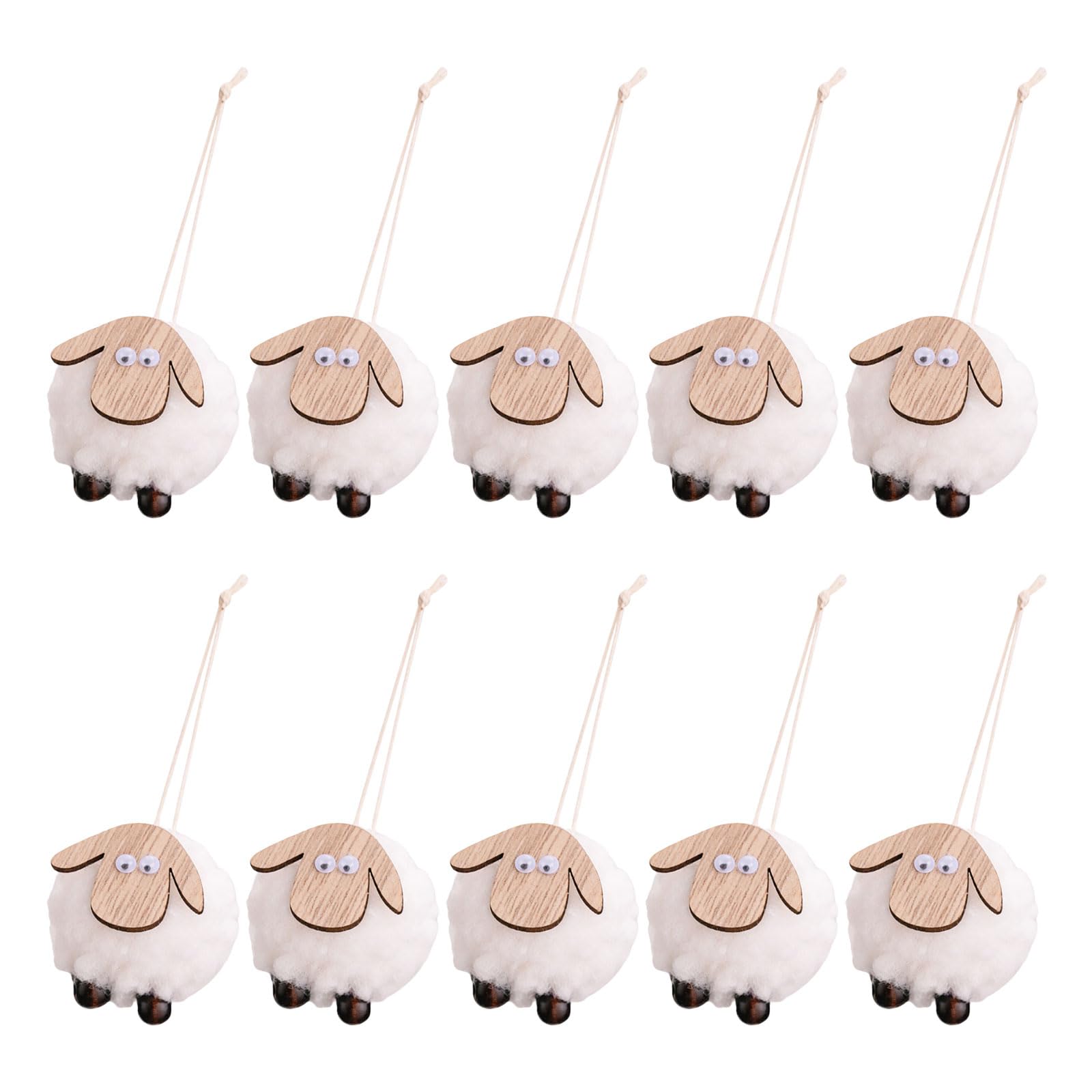 10pcs Celebration Felt Sheep Hangings Festival Season Plush Felt Sheep Hangings for Intimate Christmas Scene Festival Tree Adornment