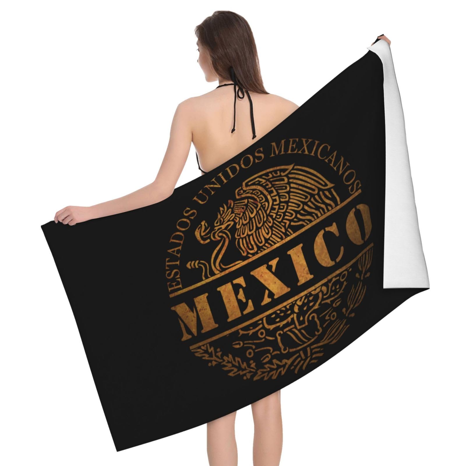 HLBSDM Microfiber Mexican Mexico Flag Beach Towel Quick Dry Soft Sand Free Beach Towels for Pool Swim Beach Lightweight Thin Towels