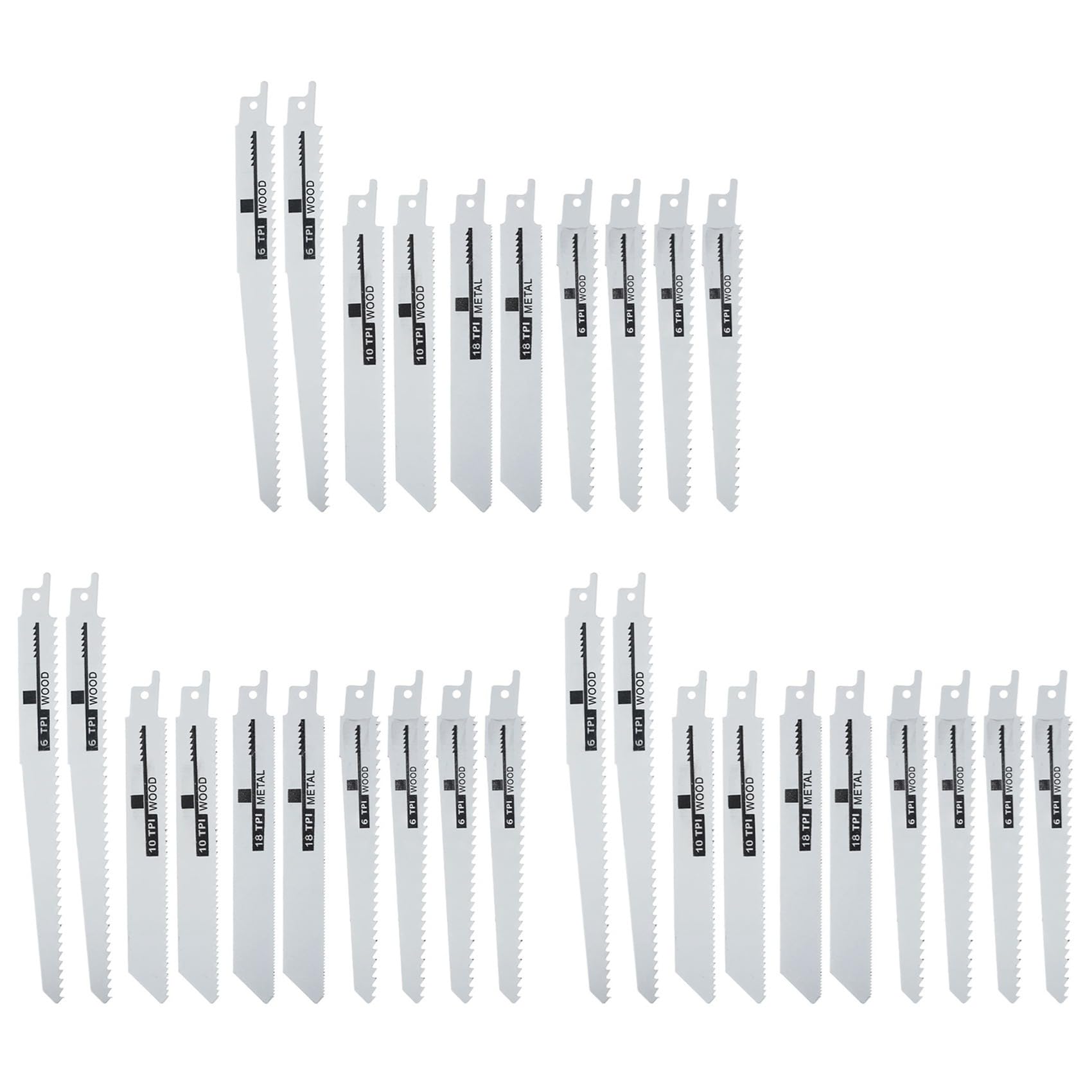 Jnchdghwa Silver 30Pcs Handsaw Multi Saw Blade Reciprocating Saw Blades Saber Saw For Cutting Wood Metal Pvc Tube Power Tools Accessories