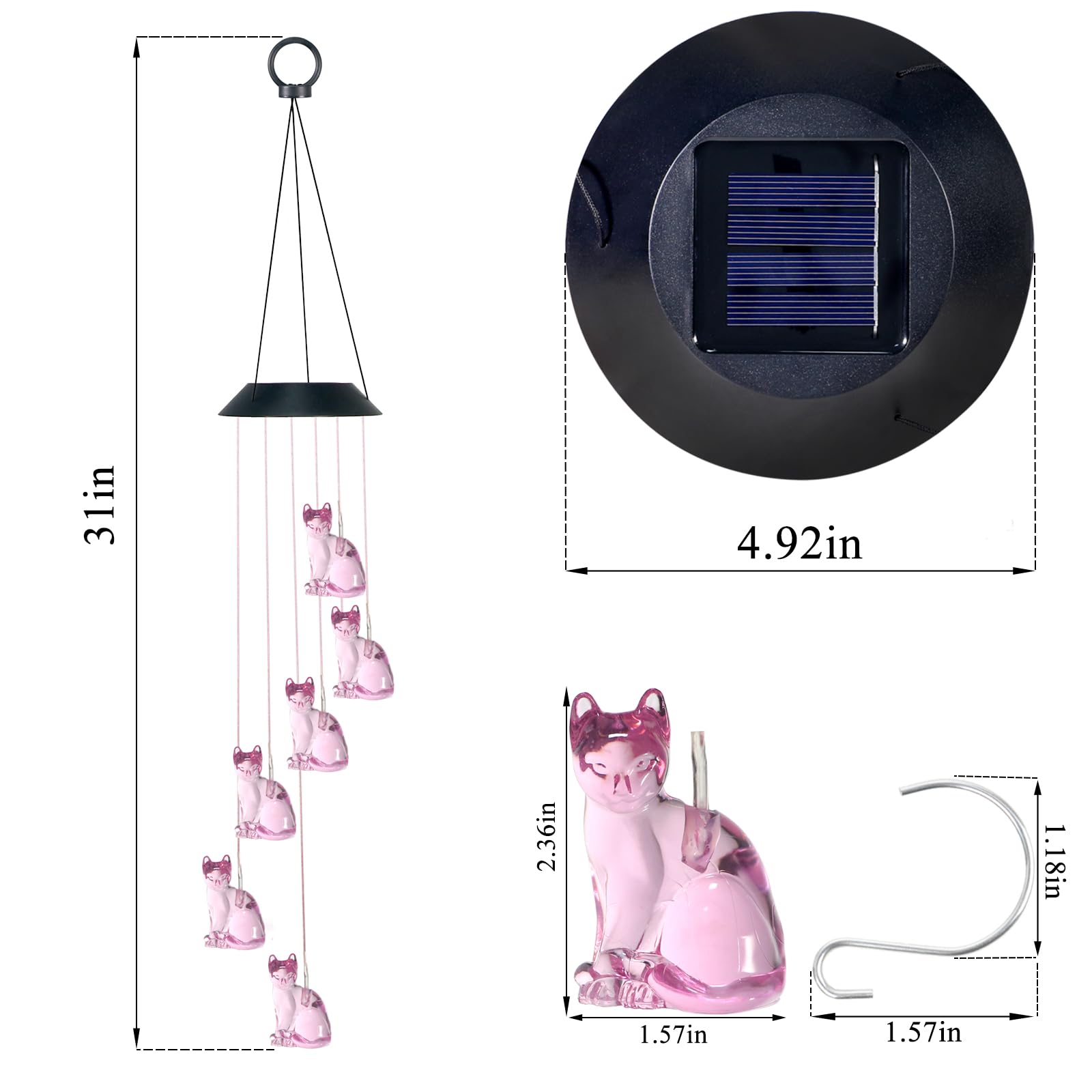 Solar-Windspiel für Garten, Muttertag, Geburtstag, Geschenke für Frauen, Mutter, Oma, Farbwechsel, dekorative Lichter, wasserdicht, mobiles Windspiel zum Aufhängen, für Außenbereich, Terrasse