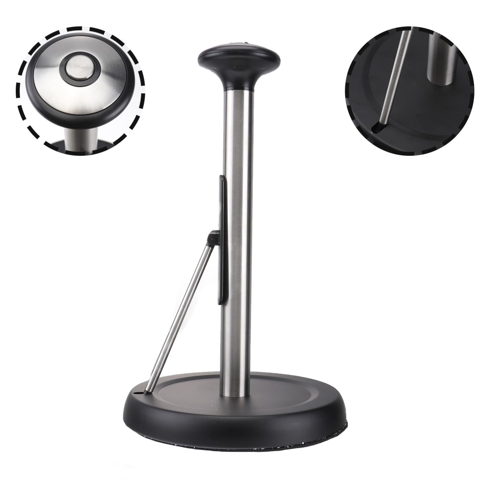 Portarotolo Facile da Usare e Resistente da Cucina Design Minimalista e Semplice in Acciaio Inossidabile Nero Porta Rotolo Verticale la Casa e Cucina