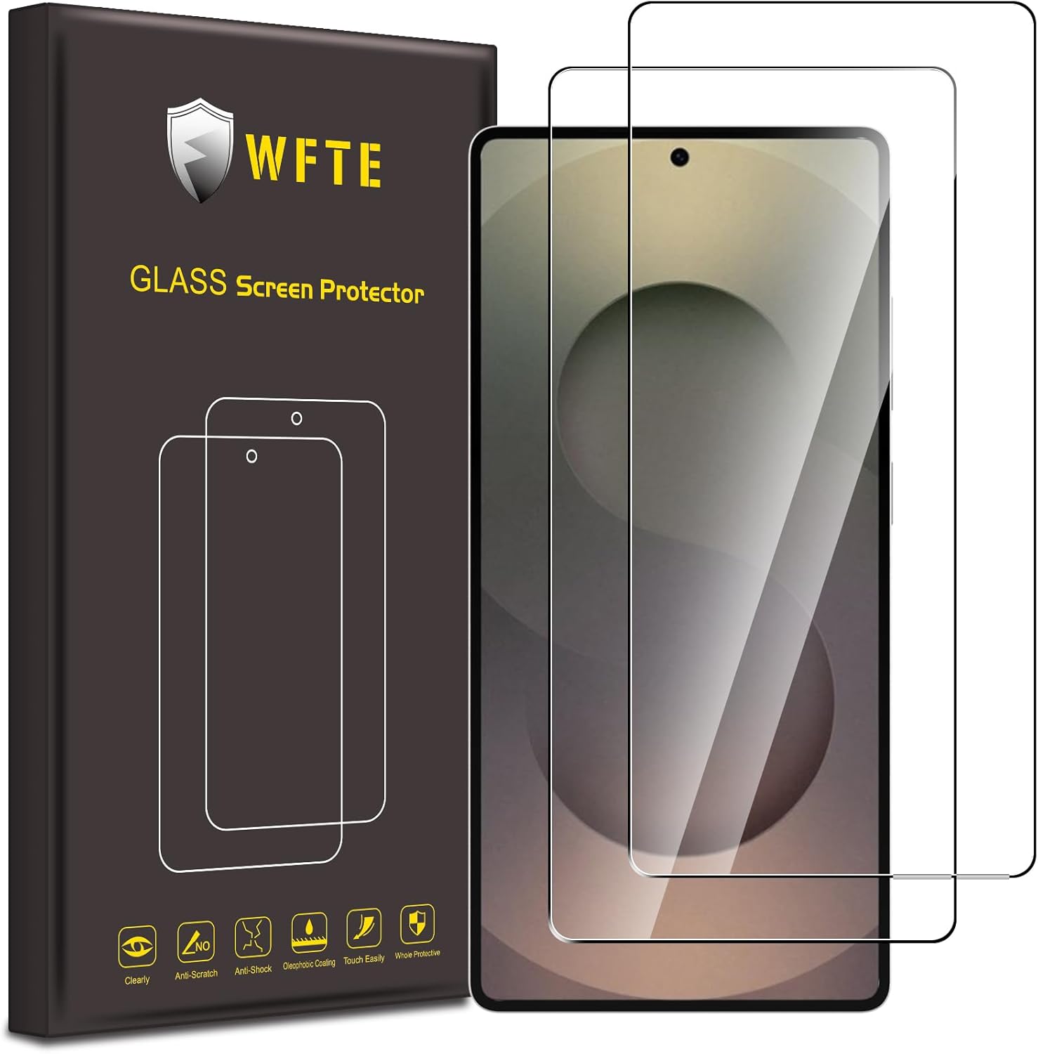 WFTE [2-Pack Tempered Glass for Samsung Galaxy S26 Ultra Screen Protector,9H Hardness,Anti-Scratch,Anti-Fingerprint,Bubble-Free,HD Clear,Premium Protective Film for Samsung S26 Ultra,Case Friendly