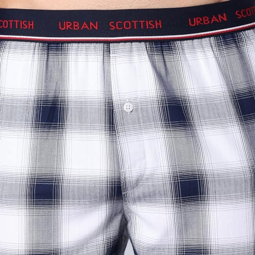 Image of Urban Scottish Men's Boxer | 100% Cotton | Regular Fit, Mid-Rise | Printed, Outer Elastic