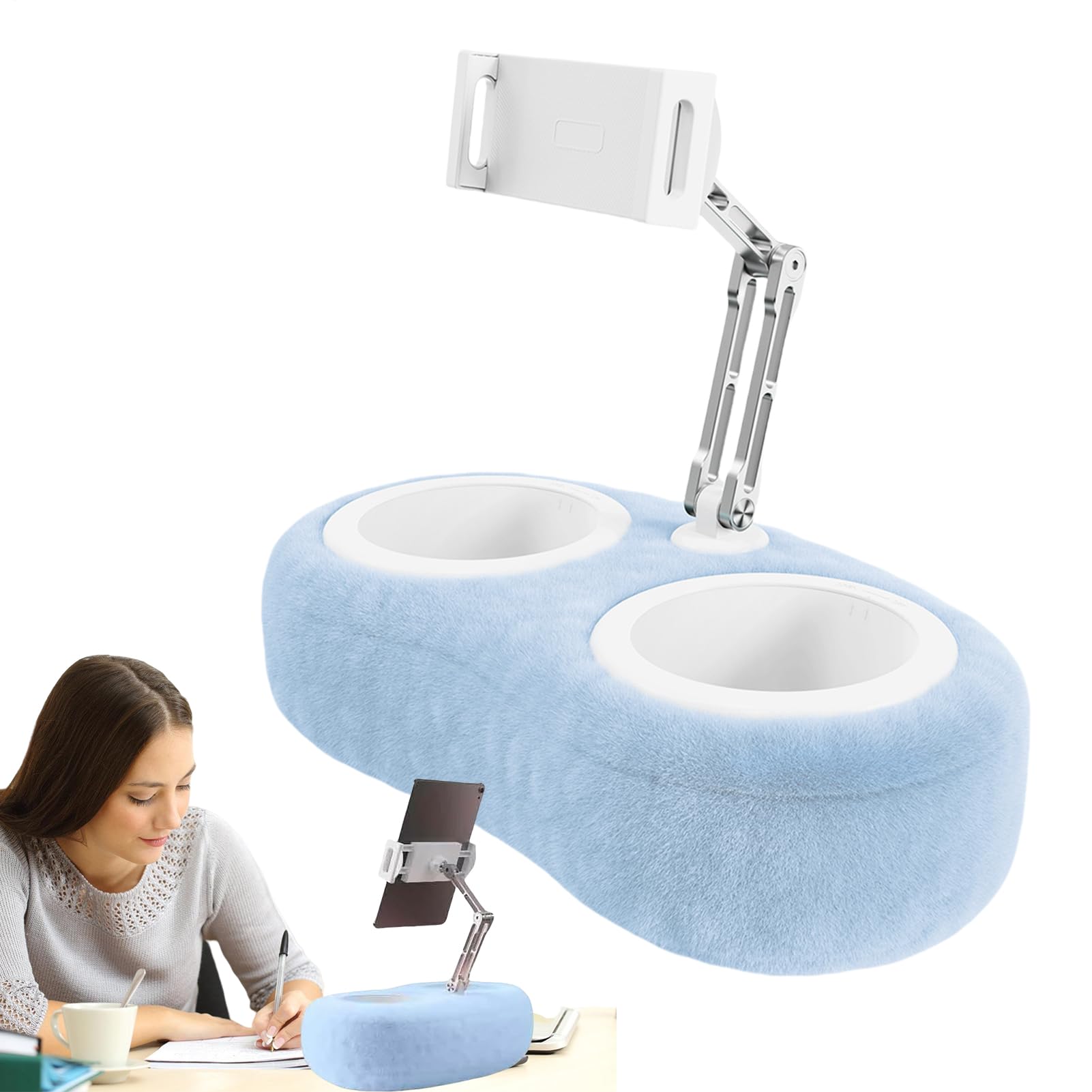Almohada Soporte Tablet Compatible con Dispositivos móviles con Pantalla de | Soporte almohada para tablet y teléfono inteligente de cama Base Suave Almohada Ángulos Ajustables M
