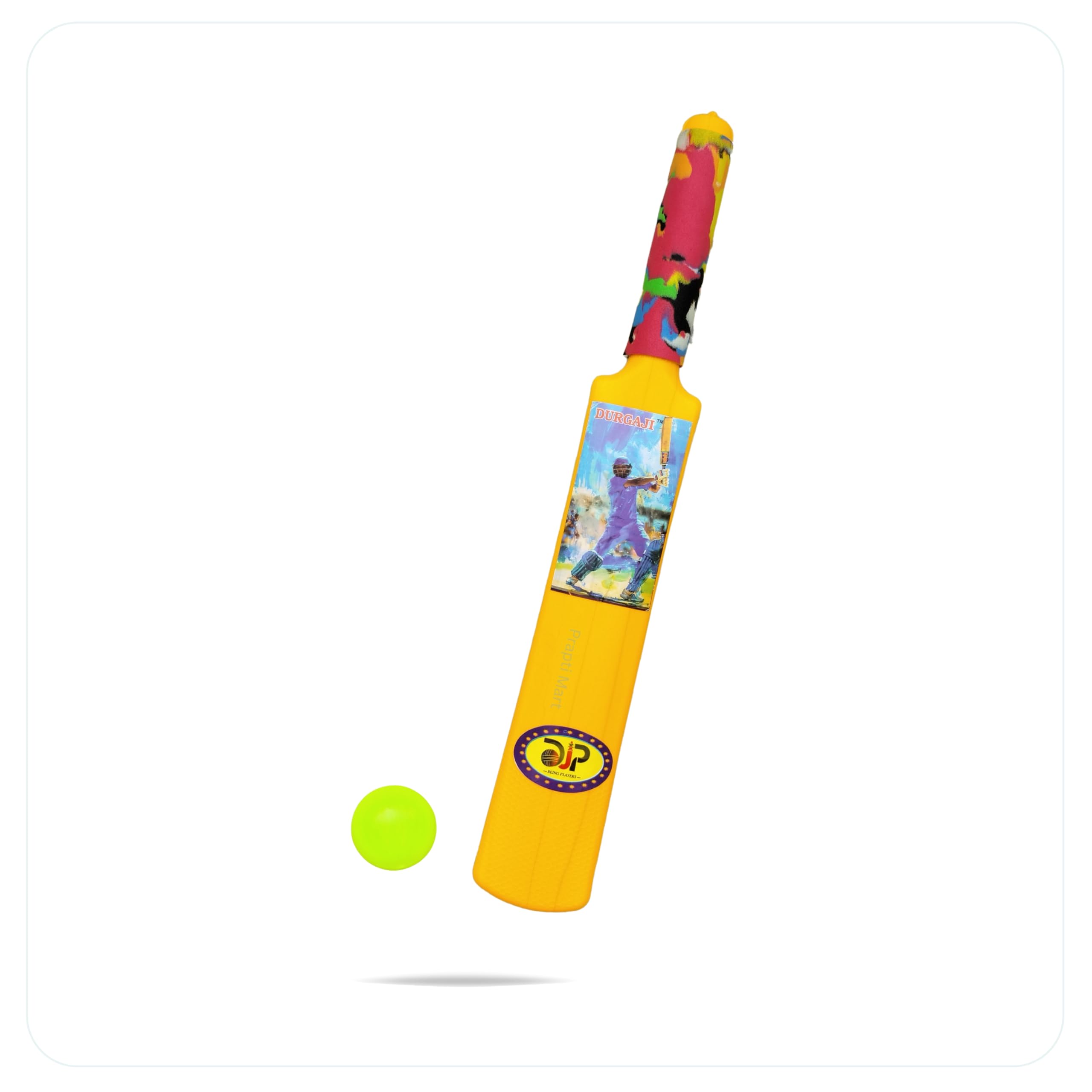 Plastic Bat Ball for Kids | Small Size Cricket Play Set | Safe, Lightweight & Durable | Indoor & Outdoor Fun | Sports Toy | 1 Pcs | Age 1-4 Years (Yellow)