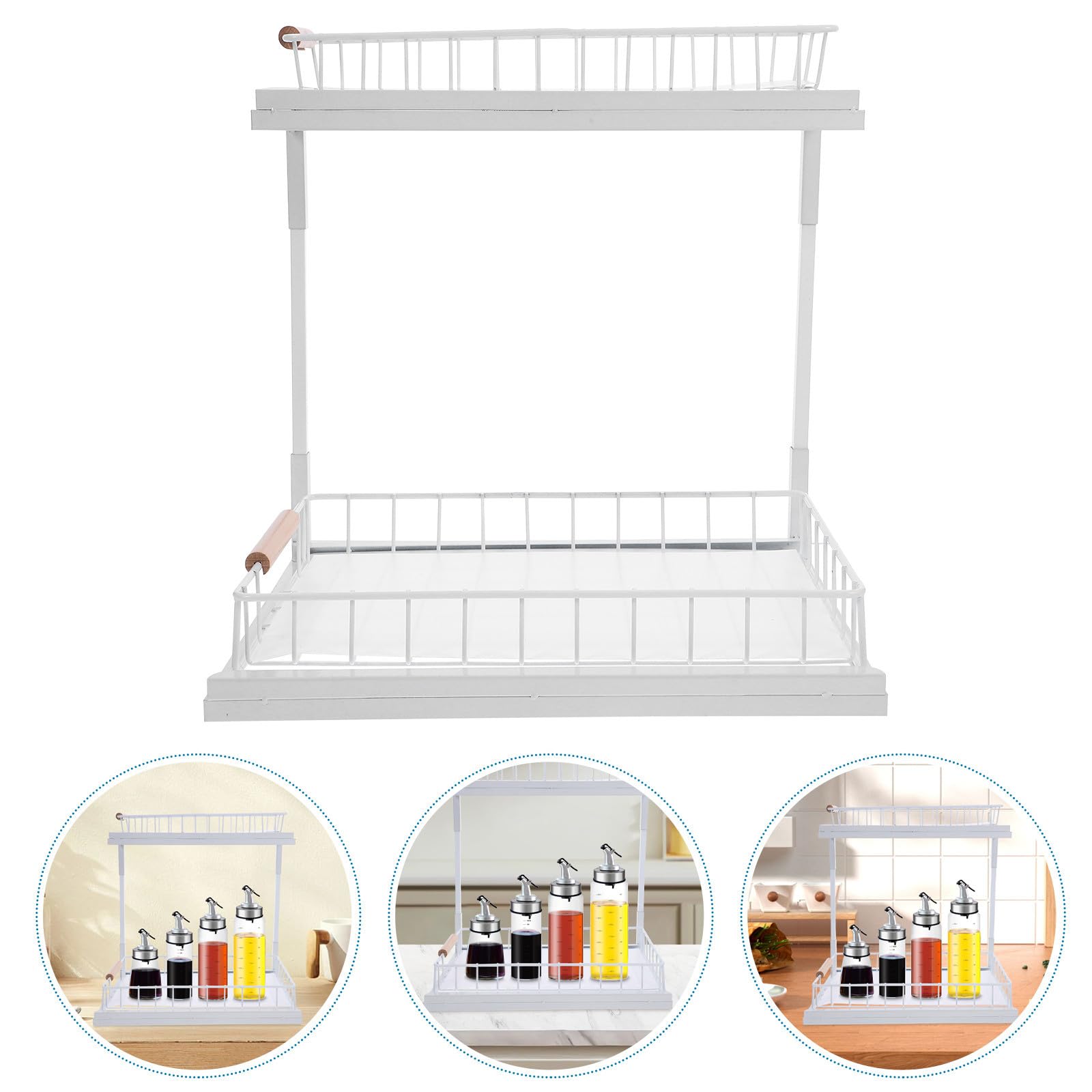 Organizzatore Sottolavello Cucina a Doppio Livello, Bianco