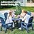 SERWALL 5-Piece Patio Dining Sets, HDPE Outdoor Table and Chairs Furniture Set, 45" Round Dining Table and 4 Adirondack Dining Chair, Navy