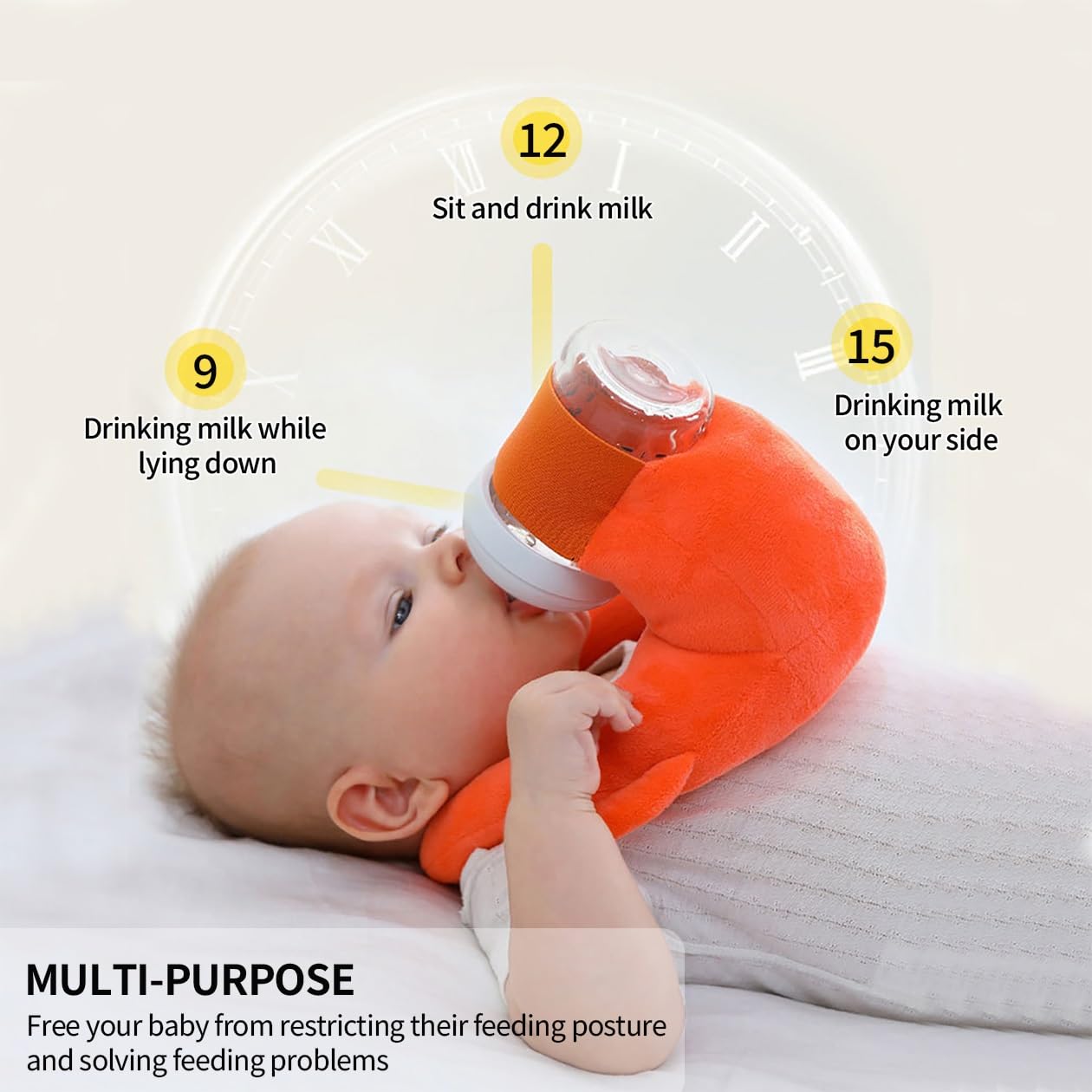 Newborn Bottle Feeding Pillow, Adjustable Bottle Feeding Support Pillow, Baby Bottle Support Pillow, Ergonomic Design To Relieve Wrist and Arm Stress(Lion) — view 4
