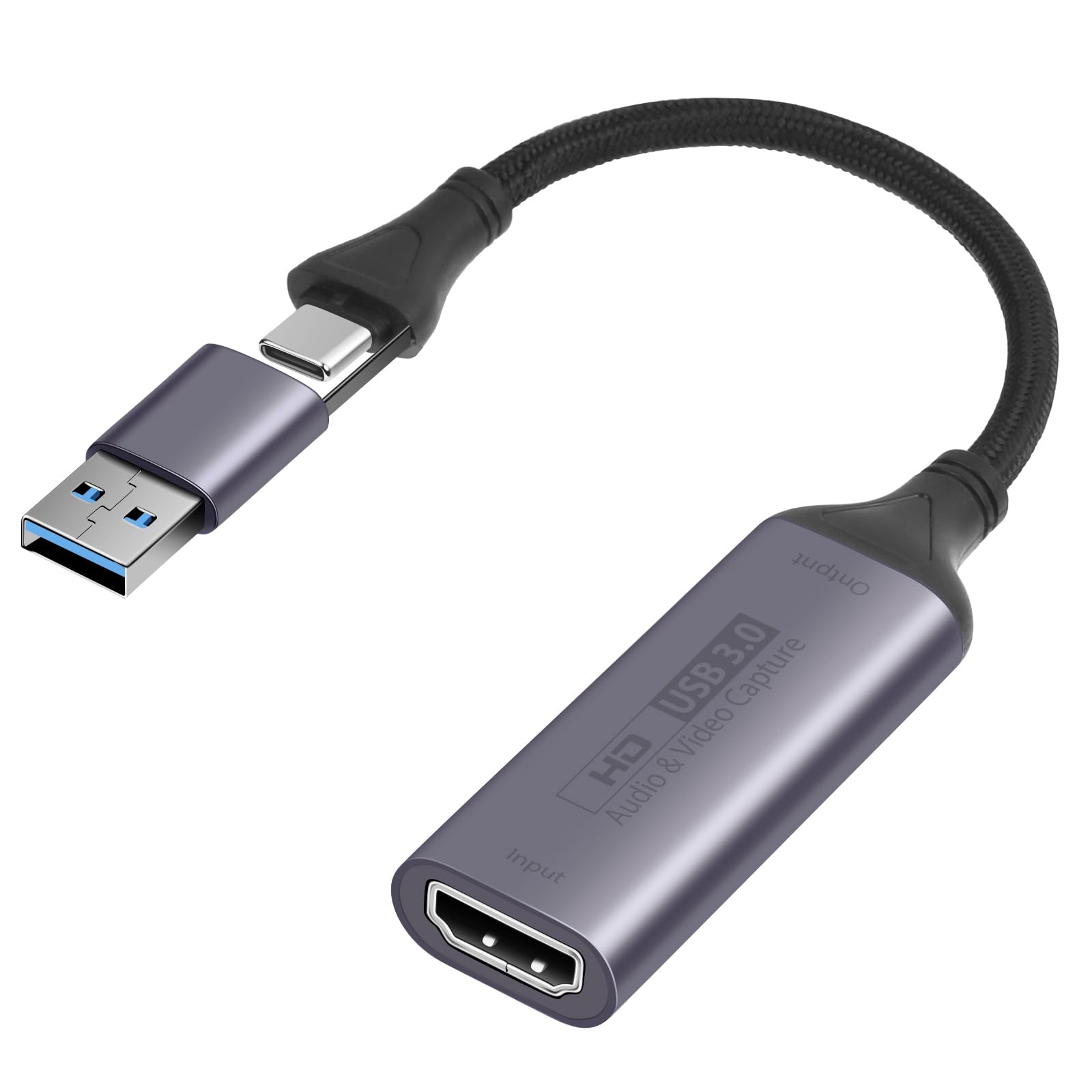 AXFEE HDMI USB Game Capture Card, 4K 1080P Video Acquisizione a Type-C Adattatore per Giochi, Streaming, Insegnamento, Videoconferenza, Dal Viv