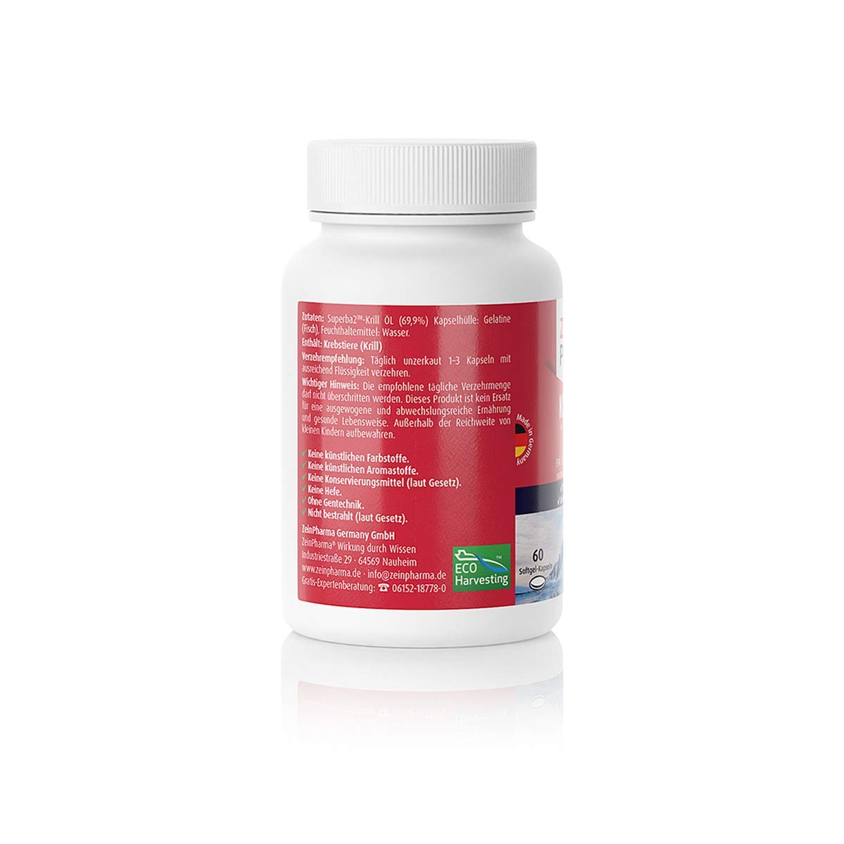 Zein Pharma Krill Öl Kapseln 500 mg, 60 Stück, 1er Pack (1 x 42 g)