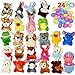 JOYIN 24 pezzi di uova plastica di Pasqua colorate di colore vivace preriempite con giocattoli da minin animali di peluche bomboniere per la festa di Pasqua per bambini