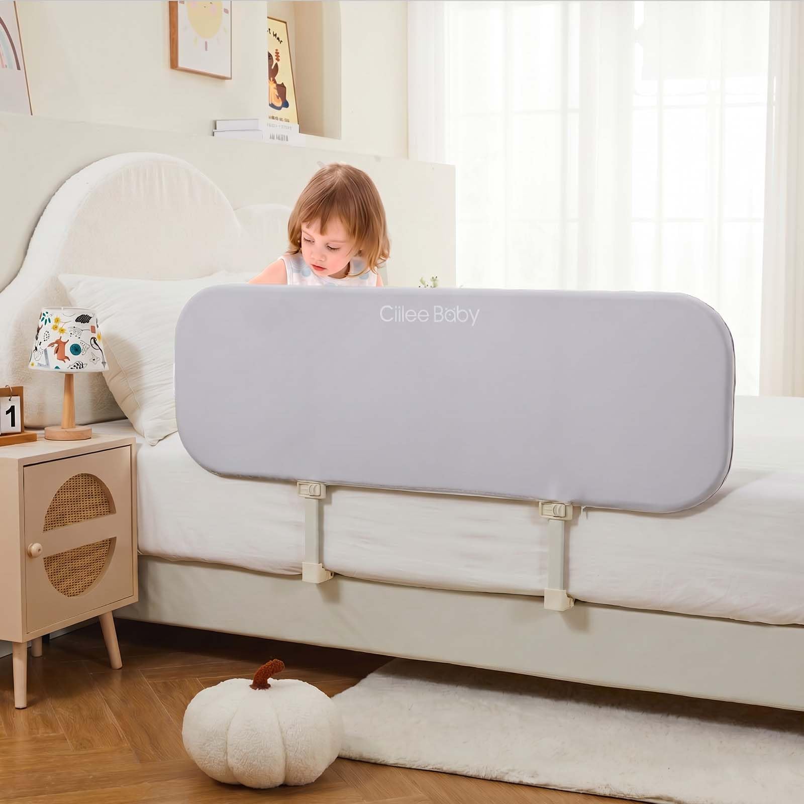 GUUSII HOME Barrera Seguridad Niños Cama Portatil Barandilla para Camas Bebe Anticaida Abatible Valla Protector Cama Fácil de Montar Extensible Quitamiedos Cama Infantil de Viaje