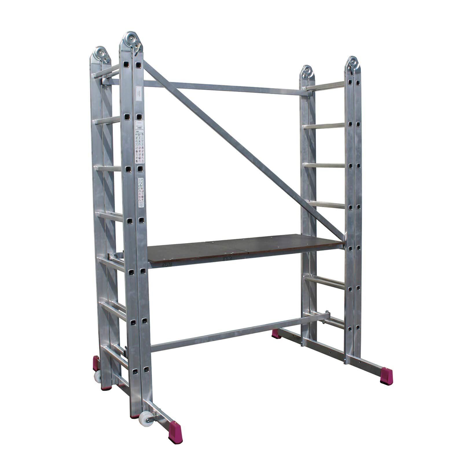 KRAUSE LID273 Folding Scaffolding with 3 x 7 Steps, 3.35 m/5 m 