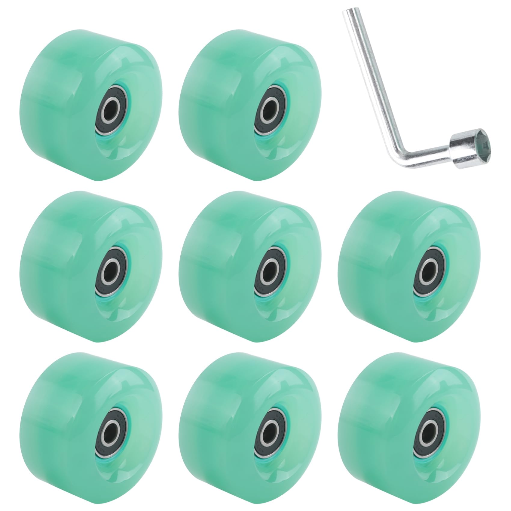 Ziiyoilh 8Pcs 58mmx32mm,82A Outdoor/Indoor Quad Roller Skate Wheels,PU Wheels Replacements Double-Row Roller Skating Accessories