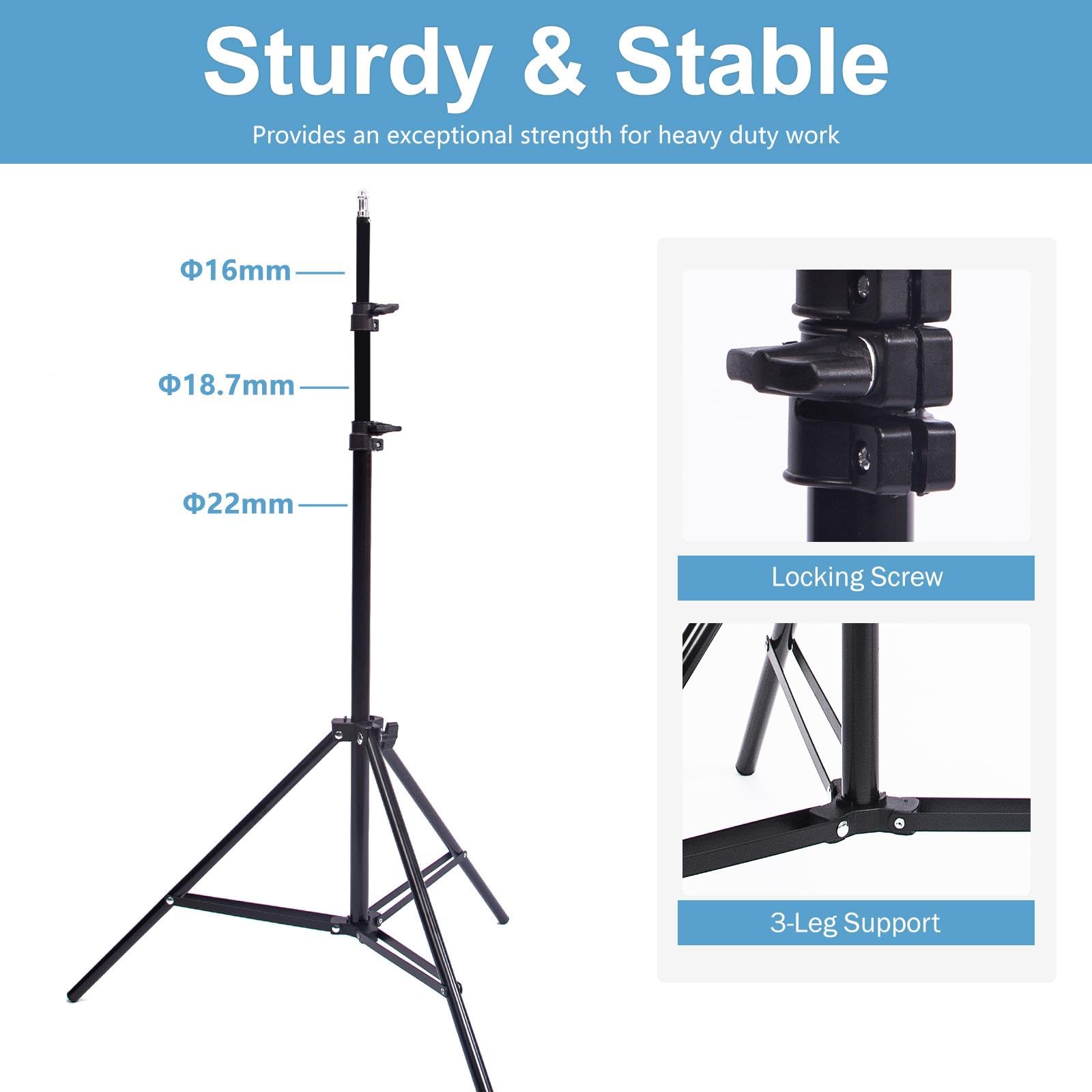 Kit di ombrelli fotografici con supporto flash in metallo, 84 cm, bianco morbido, riflettente, ombrello riflettente oro e supporto per luce da 200 cm, per illuminazione video in studio