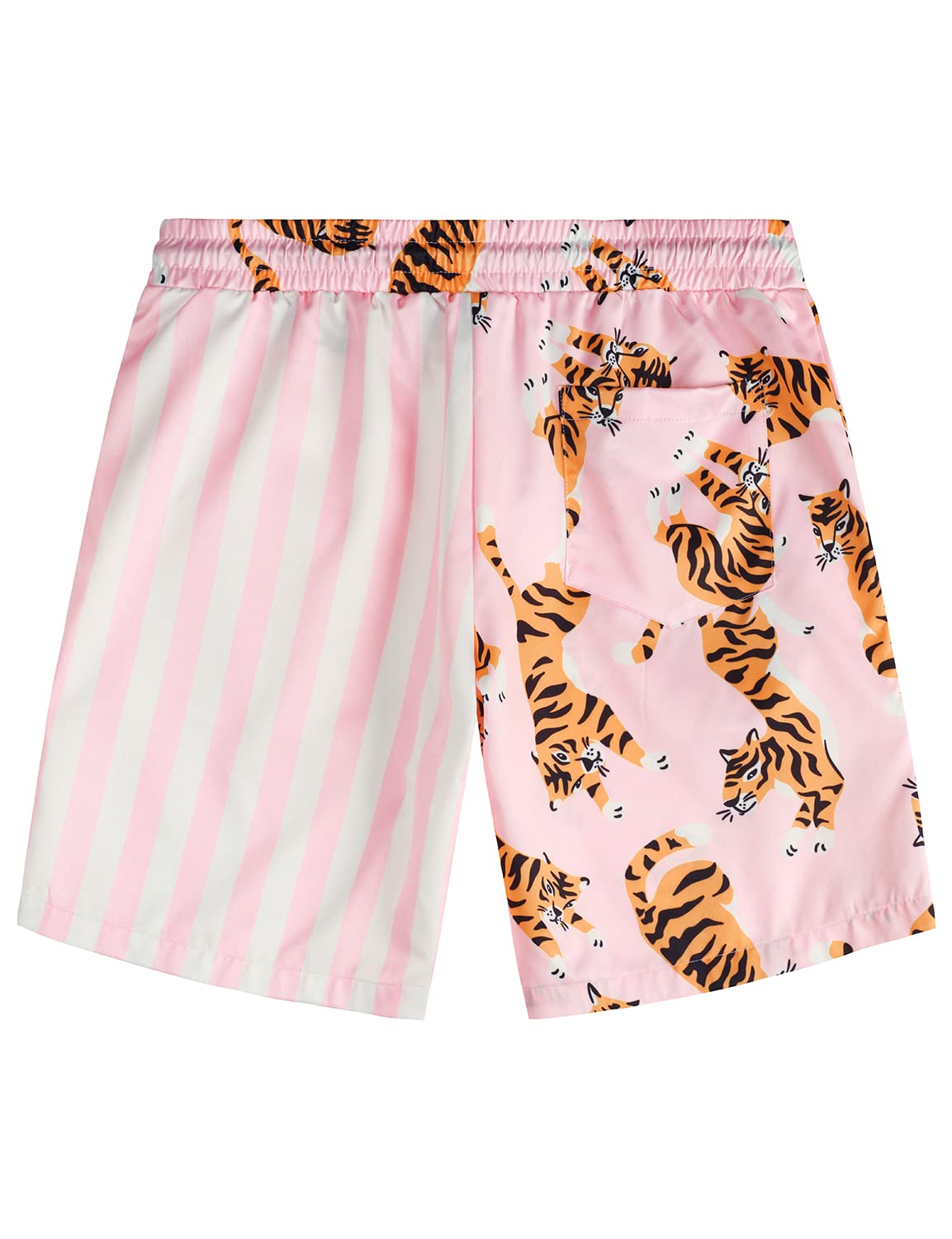 VATPAVE Herren Flamingo Hawaii 2 Teiliges Sets Kurzarm Freizeithemden Strand Outfits