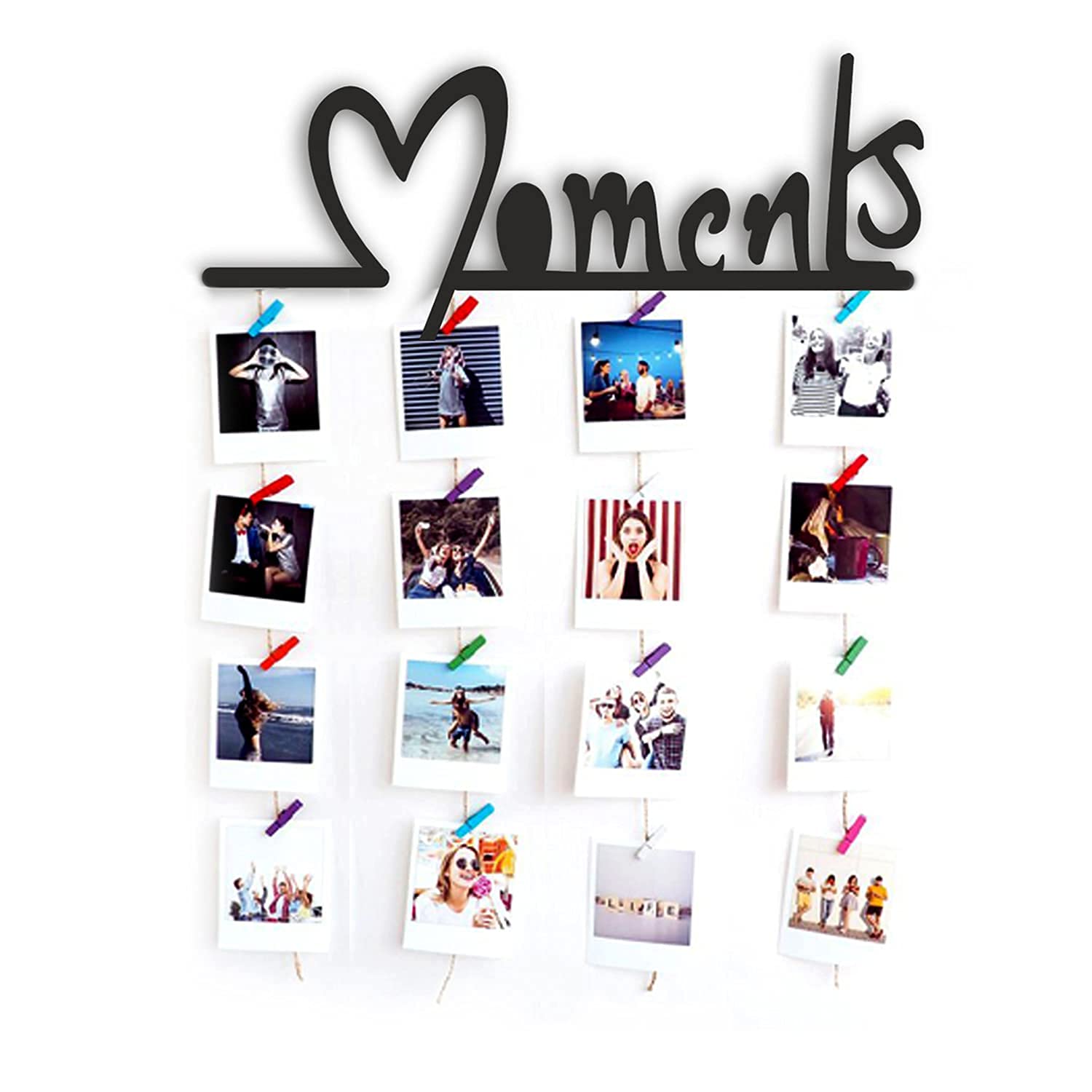 JAAMSO ROYALSBlack Moments Picture Frames Collage Photo Hanging Wood Rustic Frames for Wall Décor, Home, Bedroom, Living Room, Gallery Decoration