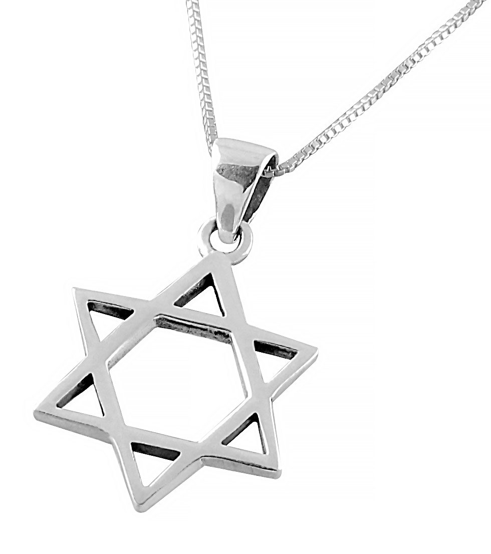 AJDesign 925 Sterling Silver Classic Star of David Pendant Necklace for Men & Women with Chain