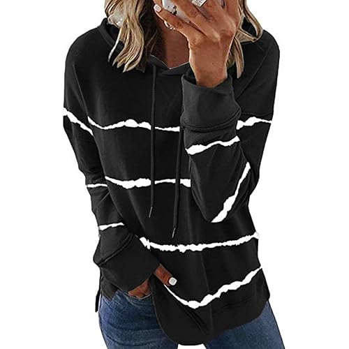 Acelitt Women Long Sleeve Crewneck Sweatshirt Side Split Pullover Tops