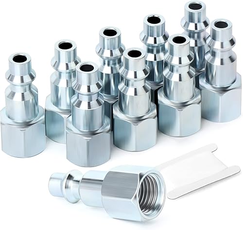 GASHER Enchufe de aire industrial hembra NPT de 14 pulgadas, enchufes neumáticos 300PSI (paquete de 10)