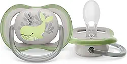 Chupeta Ultra Air 6-18m Decorada Cinza Baleia Philips Avent