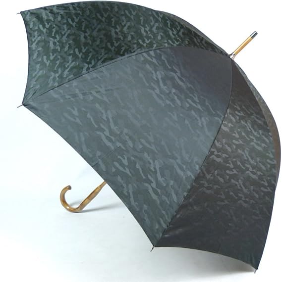 Amazon オーロラ 傘 メンズ 長傘 Figostiloso カモフラージュ柄 ブラック 高級先染 親骨 65cm 天然木手元 日本製 1fg 03 長傘 通販