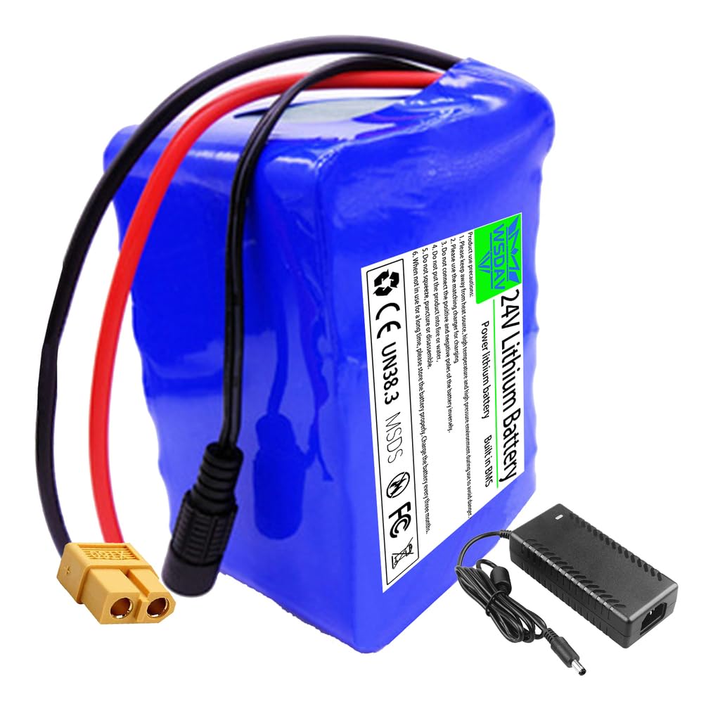 24-V-Lithium-Akku (24 V, 2 Ah, 4 Ah, 6 Ah, 8 Ah, 10 Ah, 12 Ah) als Ersatzakku mit BMS-Schutzplatine und Ladegerät