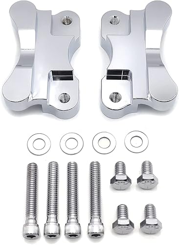 Miniatura 5 de HTTMT H2702- Soporte de montaje de adaptador de guardabarros a horquilla cromado compatible con Harley FLST 86-14 con rueda de 21"