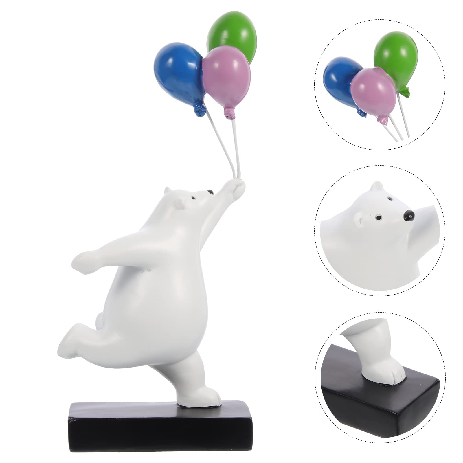 Holibanna Idea Originale Palloncino Orso in Resina Aspetto Vivid e Cartoon per Decorazione Casa e Ufficio, Ornamento da Scrivania