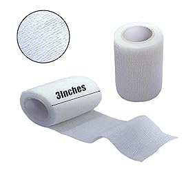 Baisunt 6 Pack 3 Inches Cohesive Bandage Self Adhesive Wrap Elastic Self Adherent Vet Wrap Breathable Self Stick Tape for Wrist, Ankle, Sports, Tatoo Wrap(5 Yards, White)