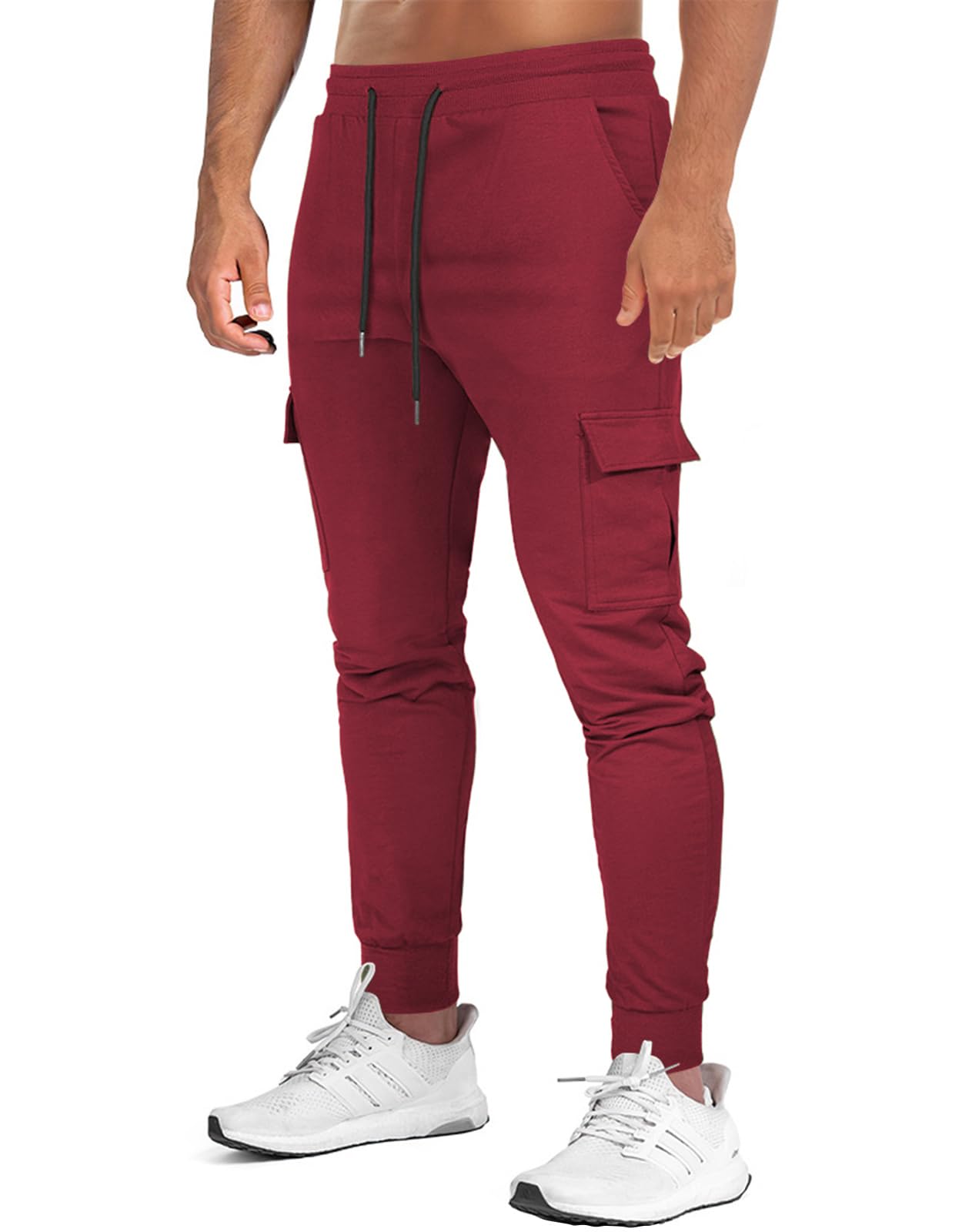 Suwangi Pantalon de Jogging pour Homme Survetement Jogger de Sport Léger Taille Élastique en Coton avec Poches