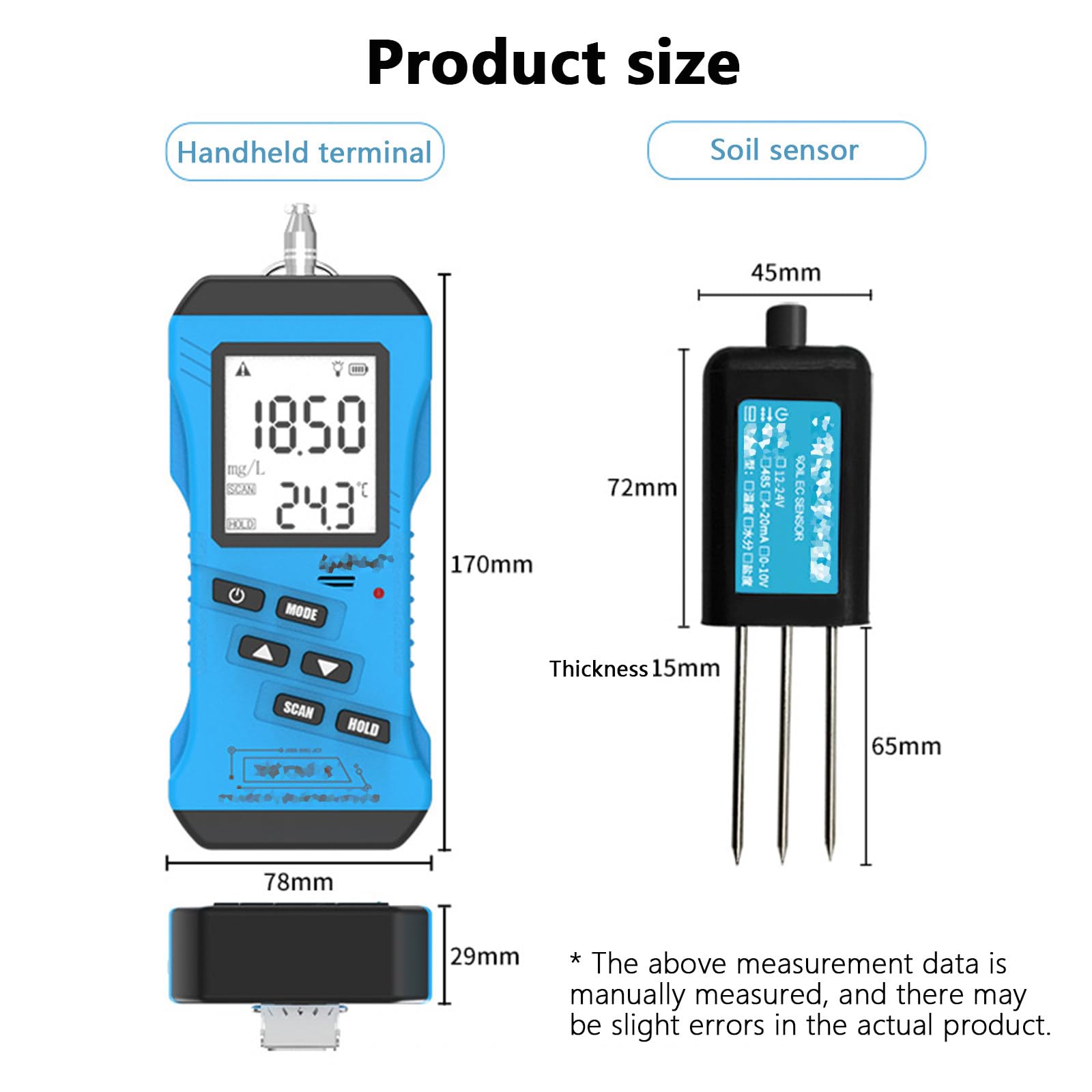 Boden Feuchtigkeitsmesser Pflanzen,Bodenfruchtbarkeitsprüfung Humidity Detection Bodentester Digitales Bodenfeuchtemessgerät für Pflanzenerde,Bauernhof,Rasen