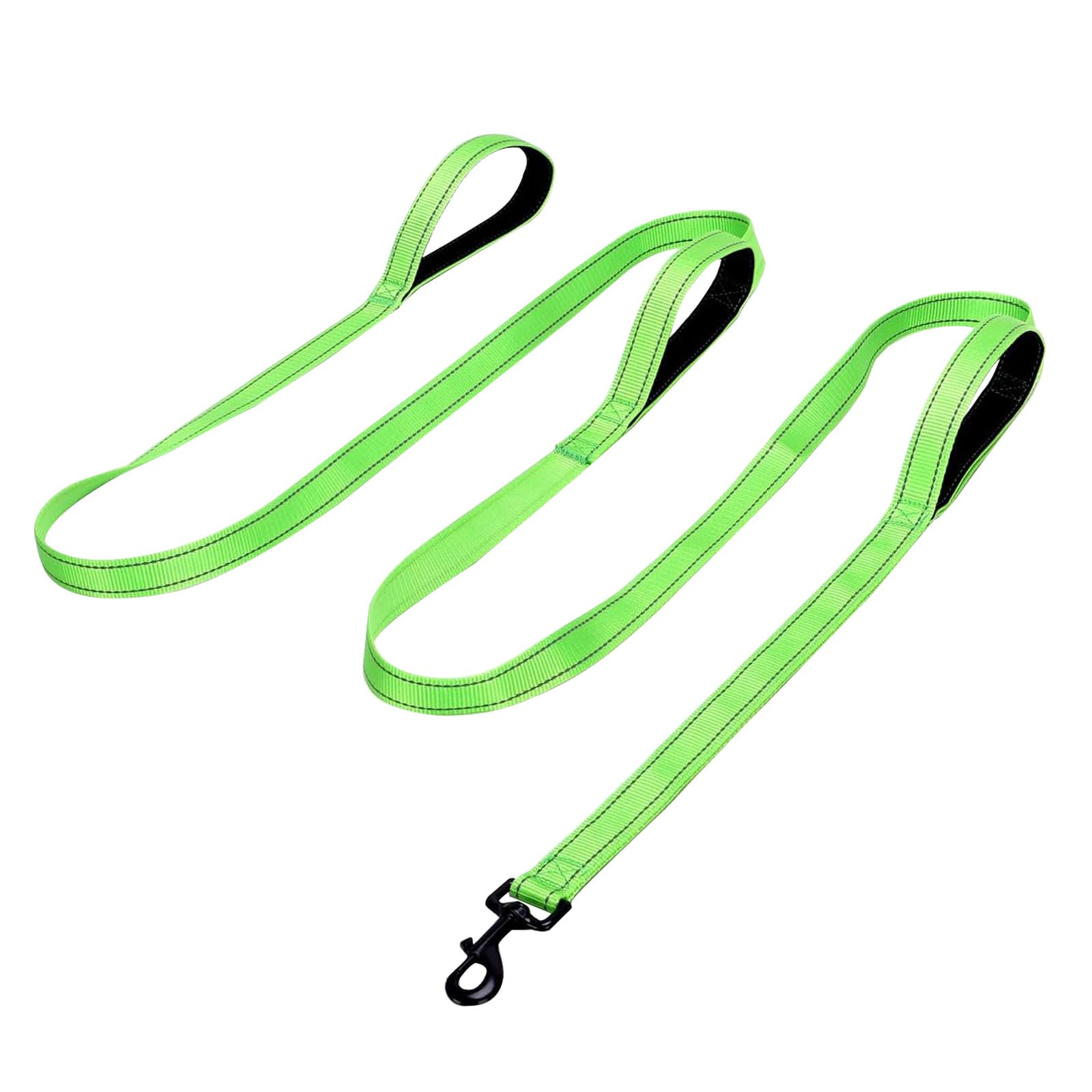 Jiozermi 10ft Dog Leash with 3 Handles, Heavy Duty Dog Lead with Padded Traffic Handle, Reflective Stitching Large Leash for Running Walking Training(Green)