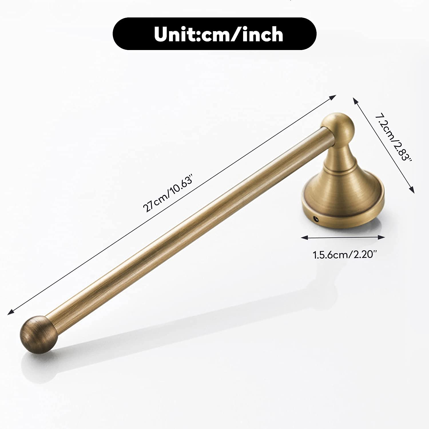 Elegante Anillo de Toalla Que Ahorra Espacio, novedoso Soporte de Toalla Toallero, Longitud de 30 cm Construcción de latón Estilo Retro Instalación en Pared para Cuarto de Ducha