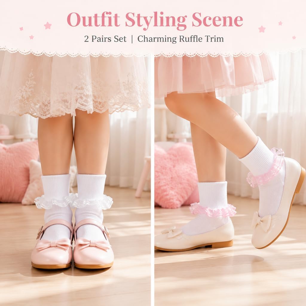 White Toddler Girls Light Blue Shiny Satin Ruffle Ankle Socks