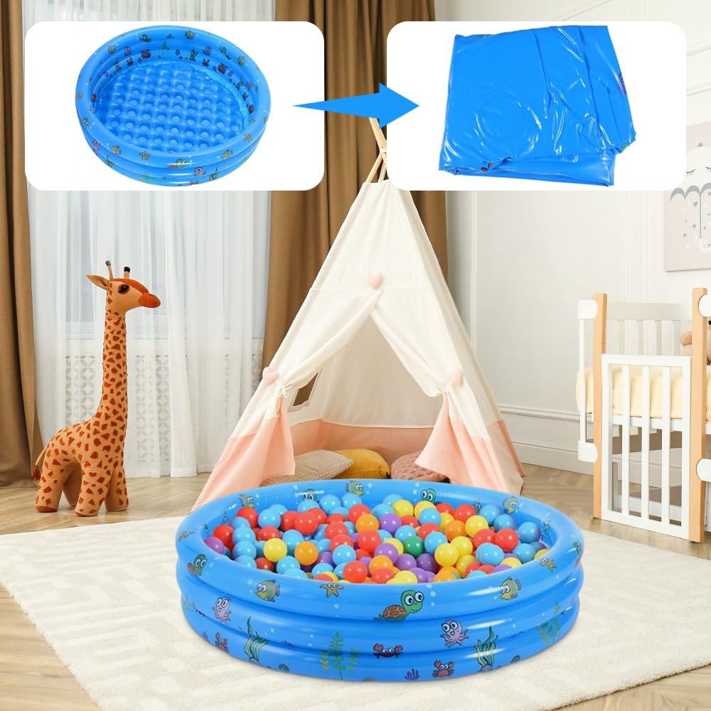Piscine gonflable ronde pour enfant 100 x 35 cm, pataugeoire bébé rose pour jeux aquatiques en extérieur et jardin - Jeux - Jouets