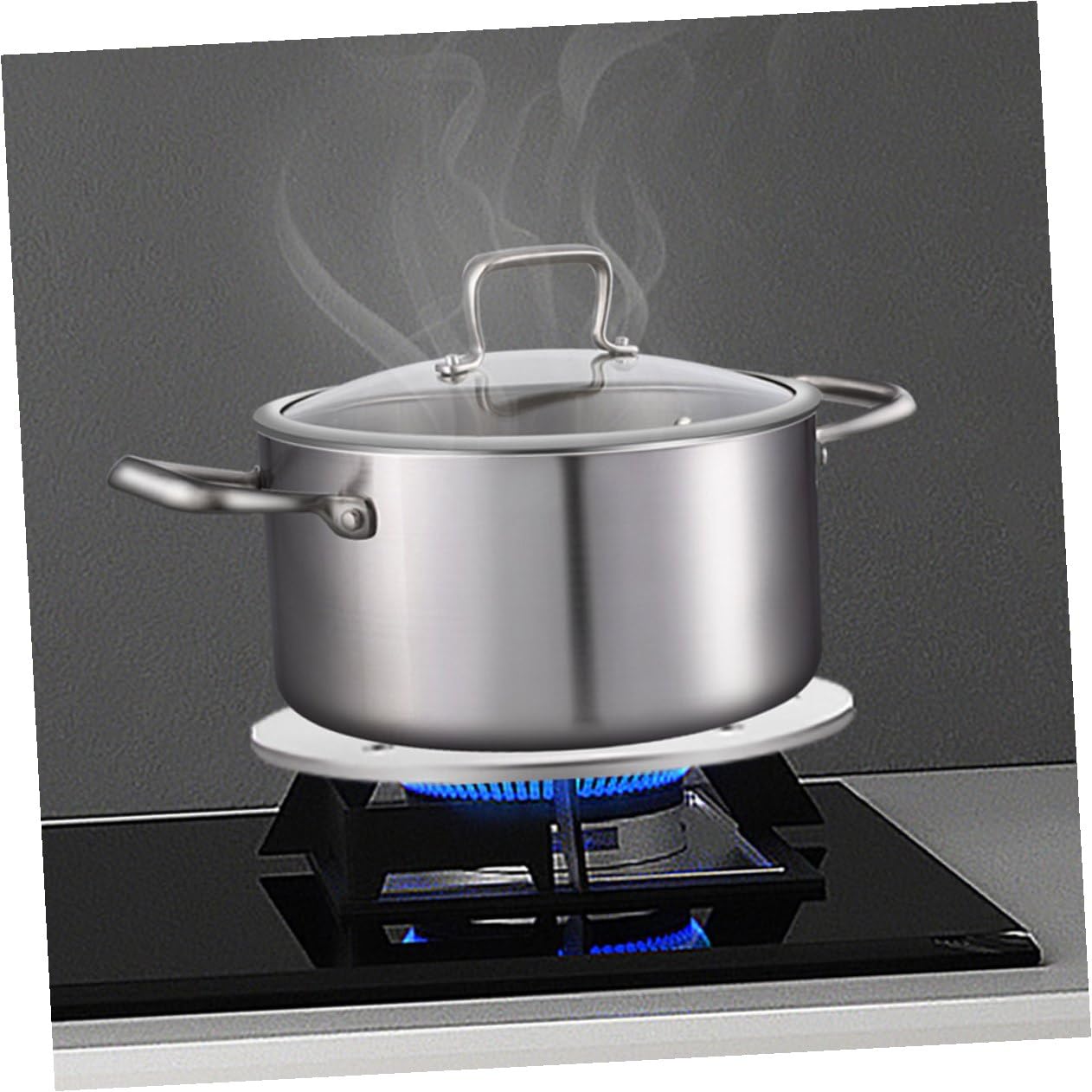 Artibetter Placa Difusora de Calor para Estufa de Gas, Adaptador de Inducción de Acero Inoxidable, Conveniente para Almacenar y Limpiar, Esencial de Cocina