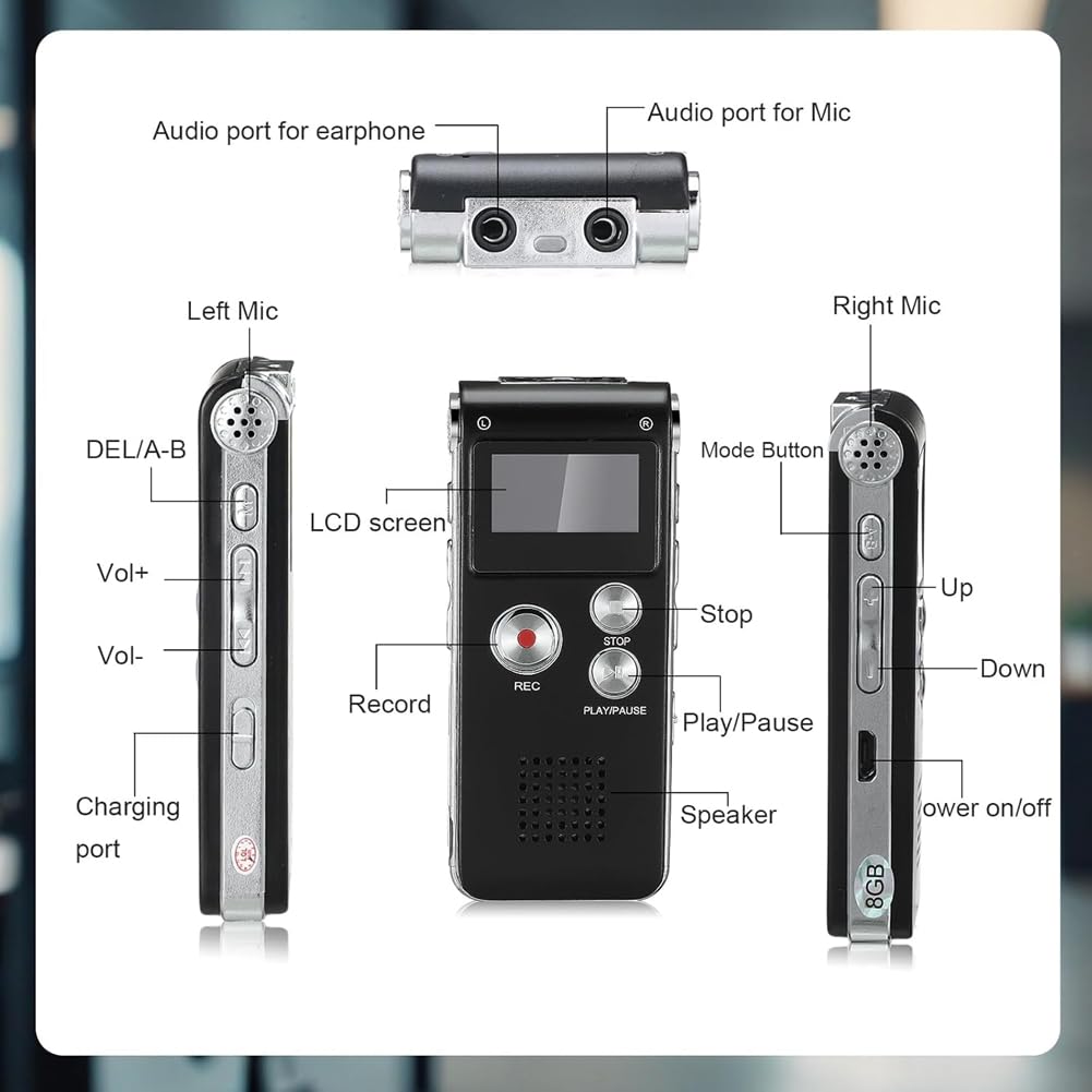 Herramientas de Investigación Paranormal. Incluye 3 Equipos: 1 Grabadora de Voz y 1 Detector de Campo Magnético LED EMF.