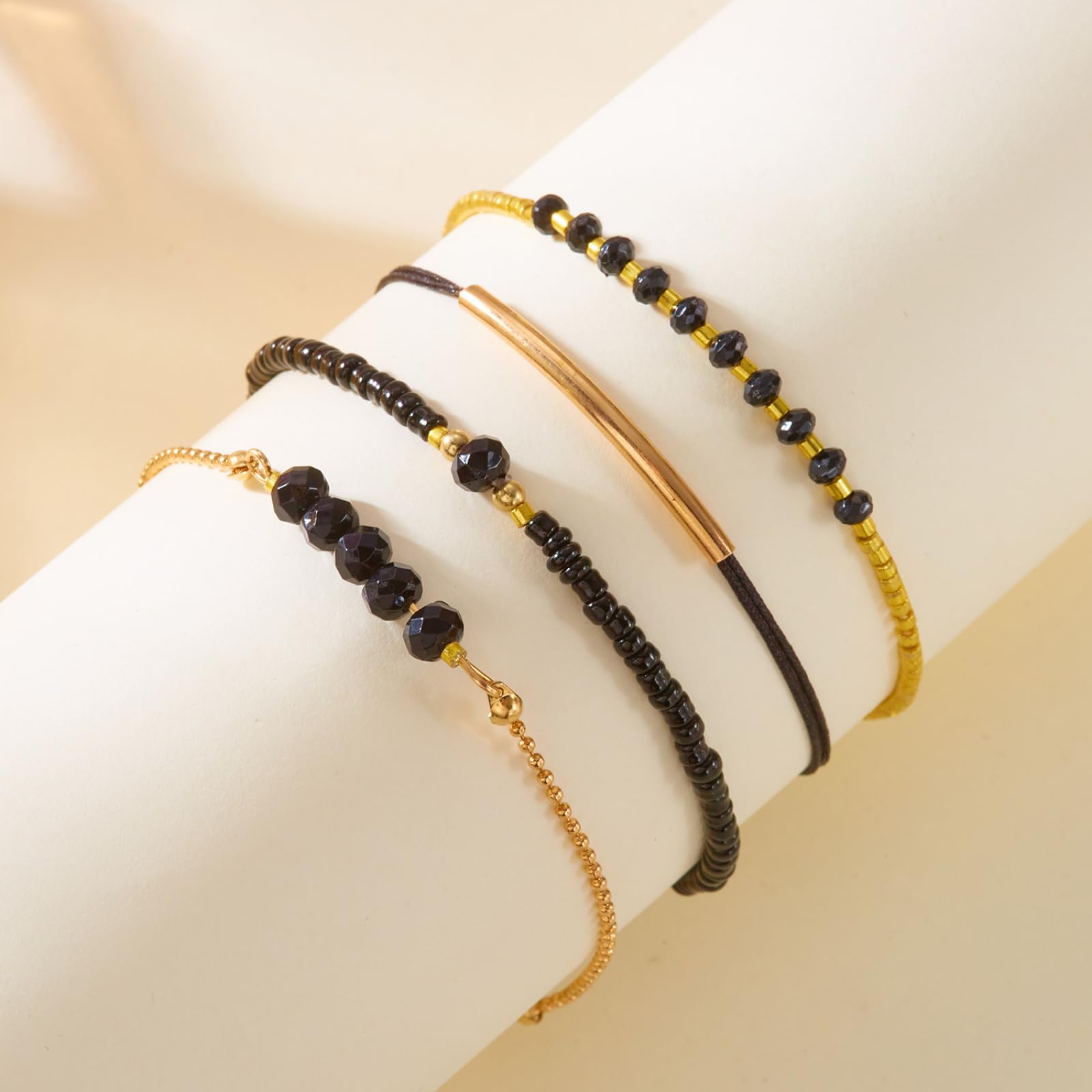 Boemia Perla Riso Perline Bracciali Set Per Le Donne Multi-Layer Stacked Link Catena Del Braccialetto Del Partito Gi