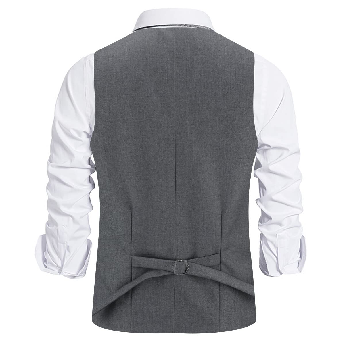 Allthemen Męska kamizelka slim fit, dekolt w serek, bez rękawów, na ślub biznesowy