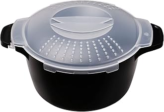 Professional Small Micro Cookware 1 Quart, Microwave Steamer for Vegetables, Microwave Cooker - BPA Free, Dishwasher Safe