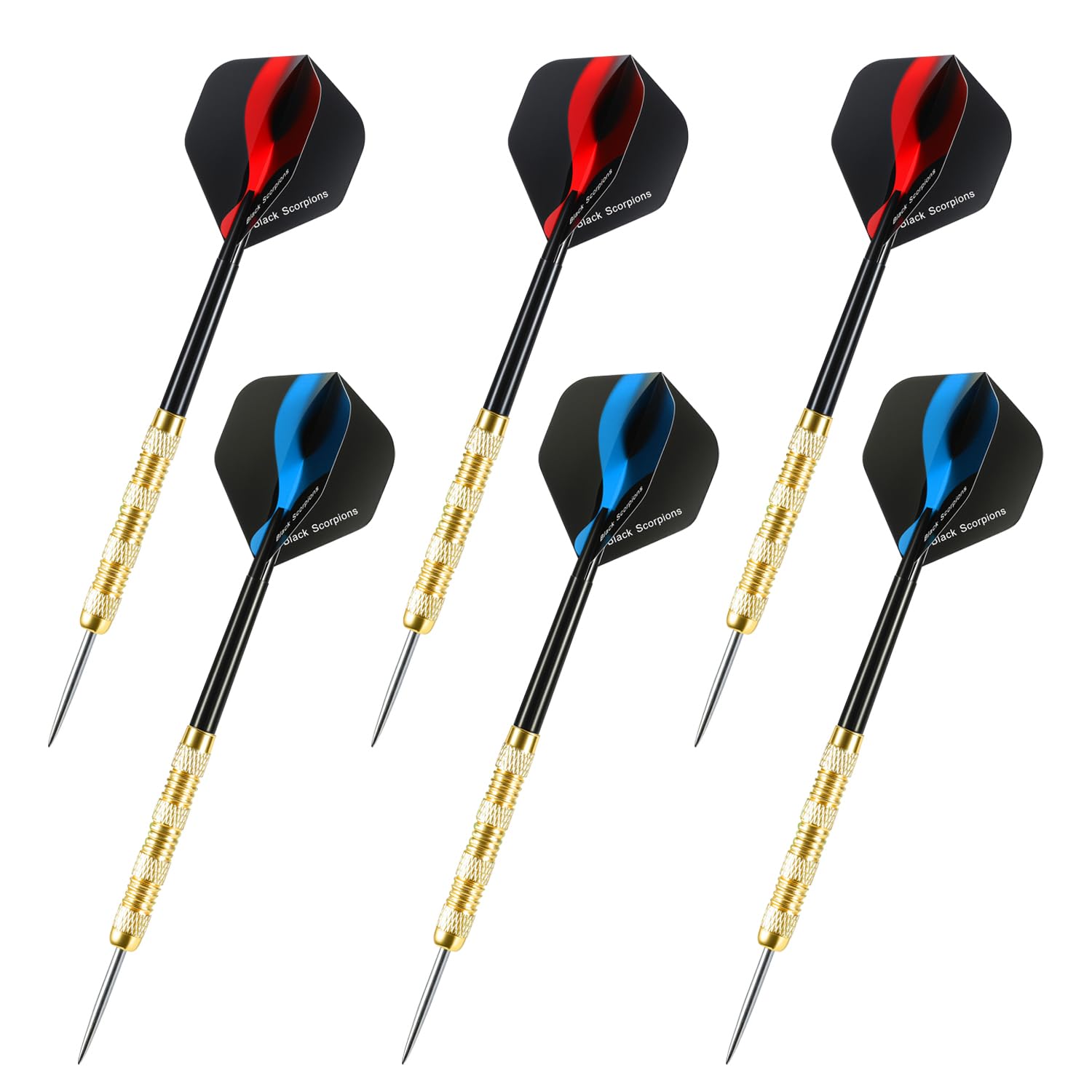 lot 6 fléchettes acier 14g pointe métal