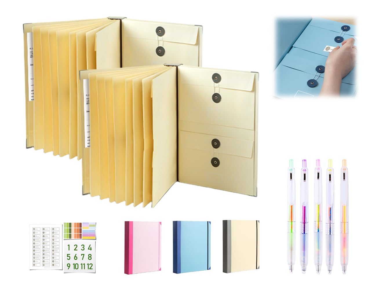 The Life Book Document Organizer, Folio Document Organizer, If I Die Binder UK, Veloron If I Die Binders, in Case i Go Missing Binder for Important Documents,with Pockets File School(Beige*2) — image 1