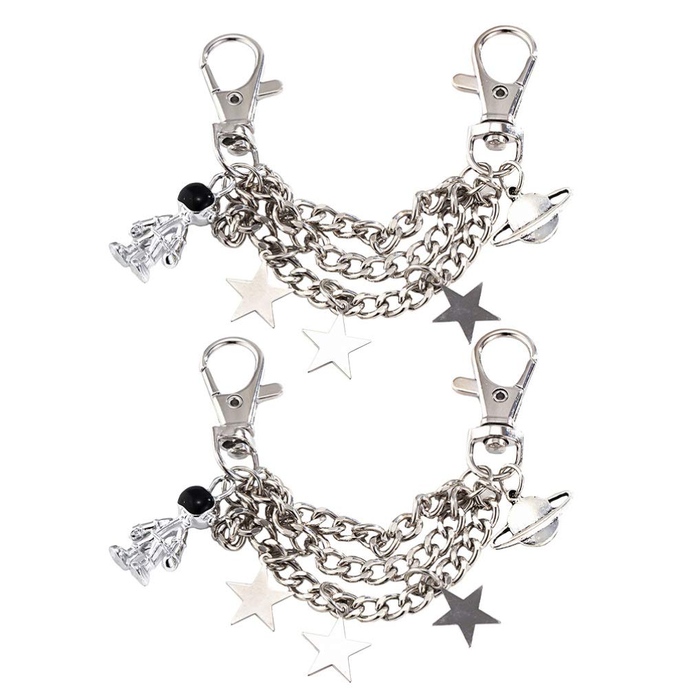 Generic1 Pair Gothic Shoelaces Decorations Clip on Decorative Shoe Clips Charm for Sneakers and Casual Shoes Stylish Accessory, Silver, 16X4CM, 59A07IR51JV51736