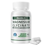 Magnesium Glycinate 400 MG per Serving 100% Chelated for High Absorption, Gentle On Stomach, Non-GMO, 90 Vegetarian Capsules