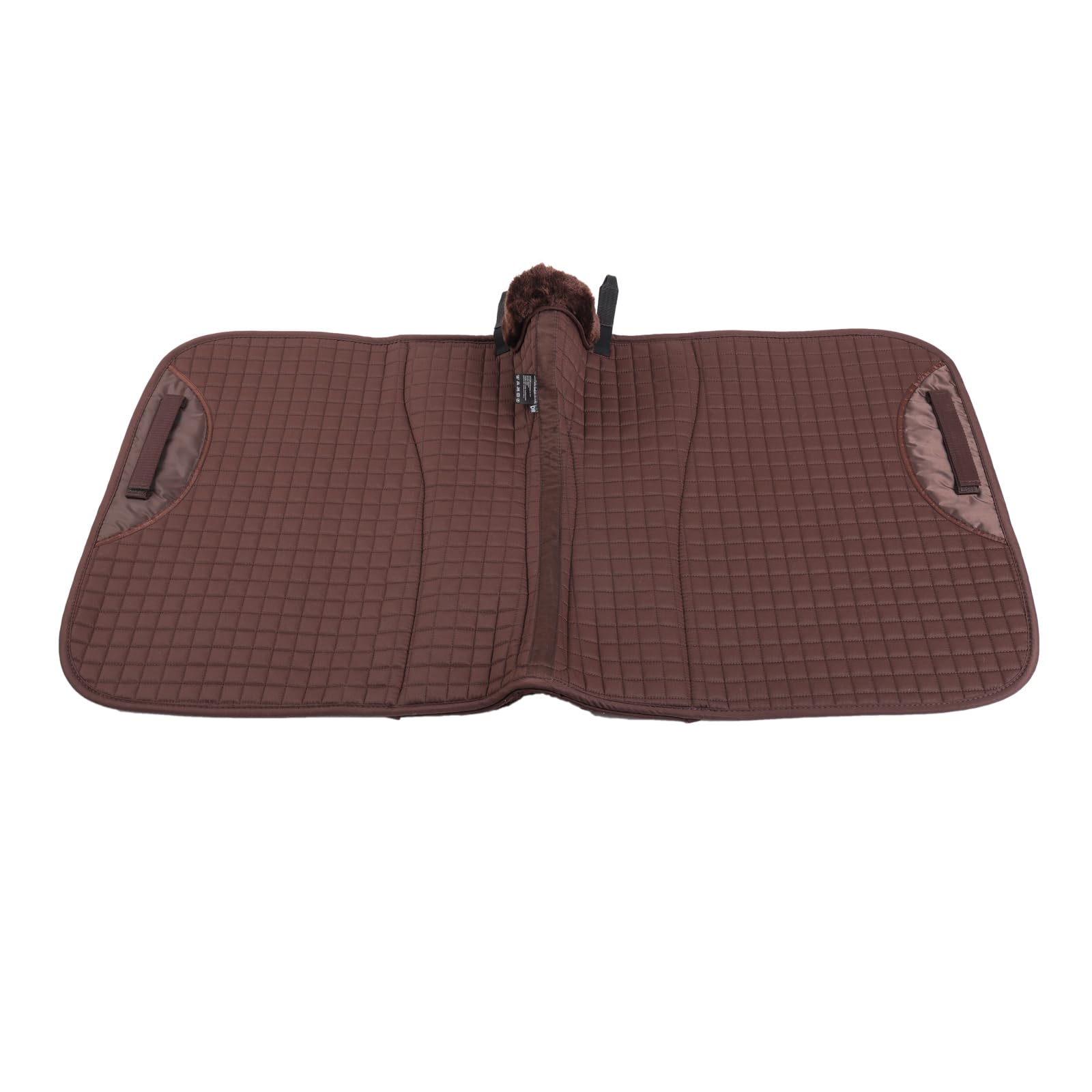Almohadilla de piel sintética para silla de montar a caballo, manta completa Numnah Saddlecloth cuadrada con columna vertebral transparente de alta marchitura para montar a caballo, absorción