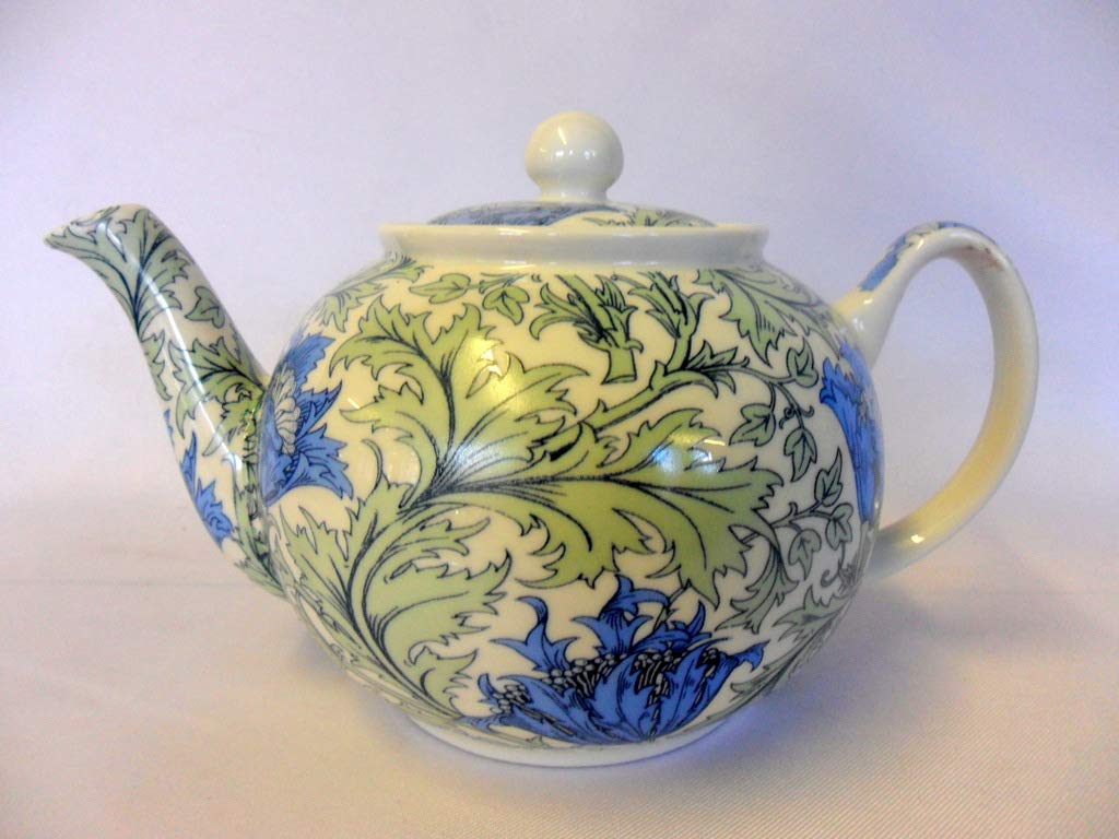 Heron Cross Pottery Assorted William Morris Anemone Design 2 Cup Teapot From The Abbeydale Collection.