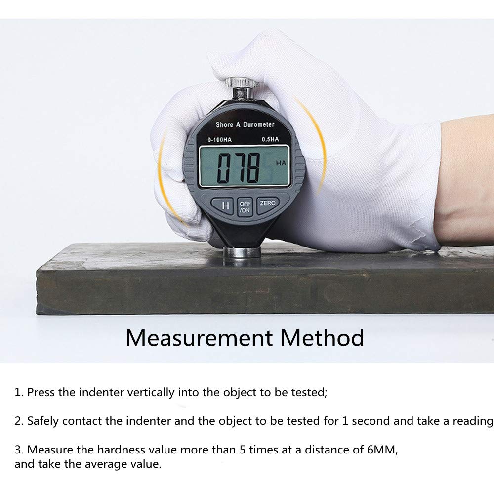 OBEST Durometro Digitale Shore A Schermo LCD Misura Durezza Plastica Gomma Silicone Pneumatici 0-100HA